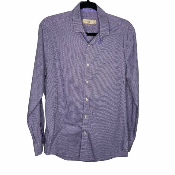 1 Like No Other London Button-up Mens Size 15(M) Purple Long Sleeve Casual Shirt - Picture 1 of 11
